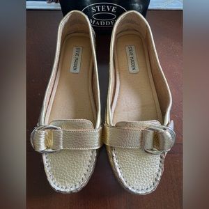 Steve Madden Double Gold Leather Flats size 8